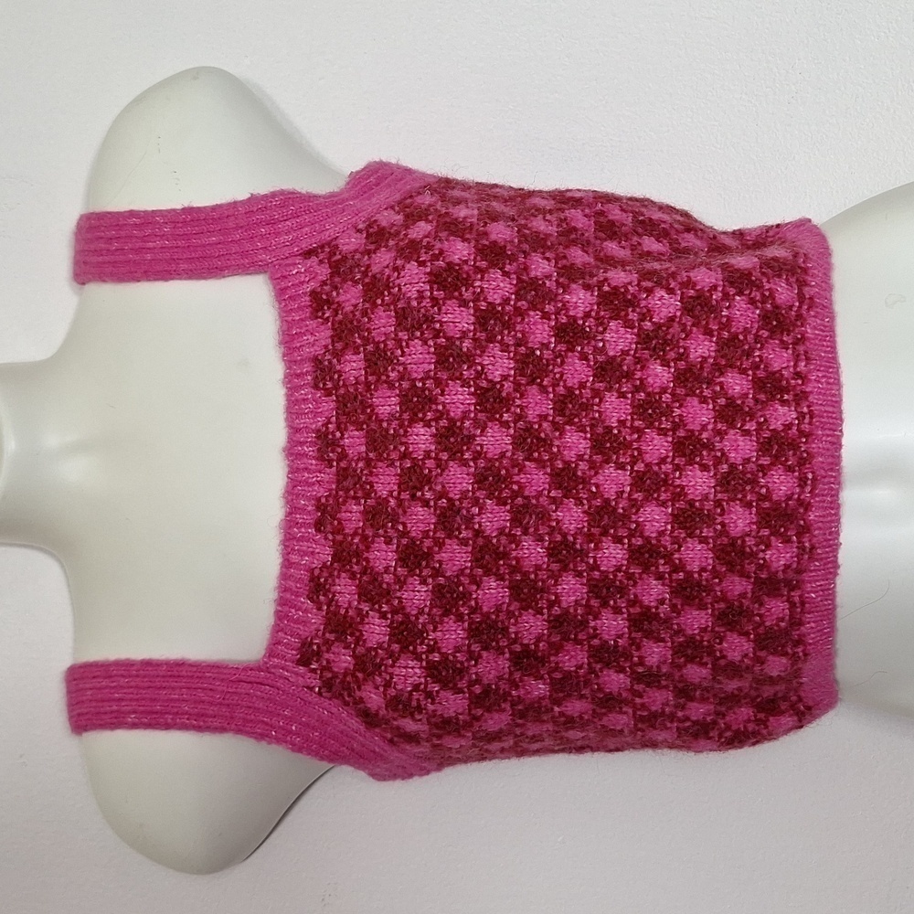Zara Tank Crop Sweater Checkered Wool Blend